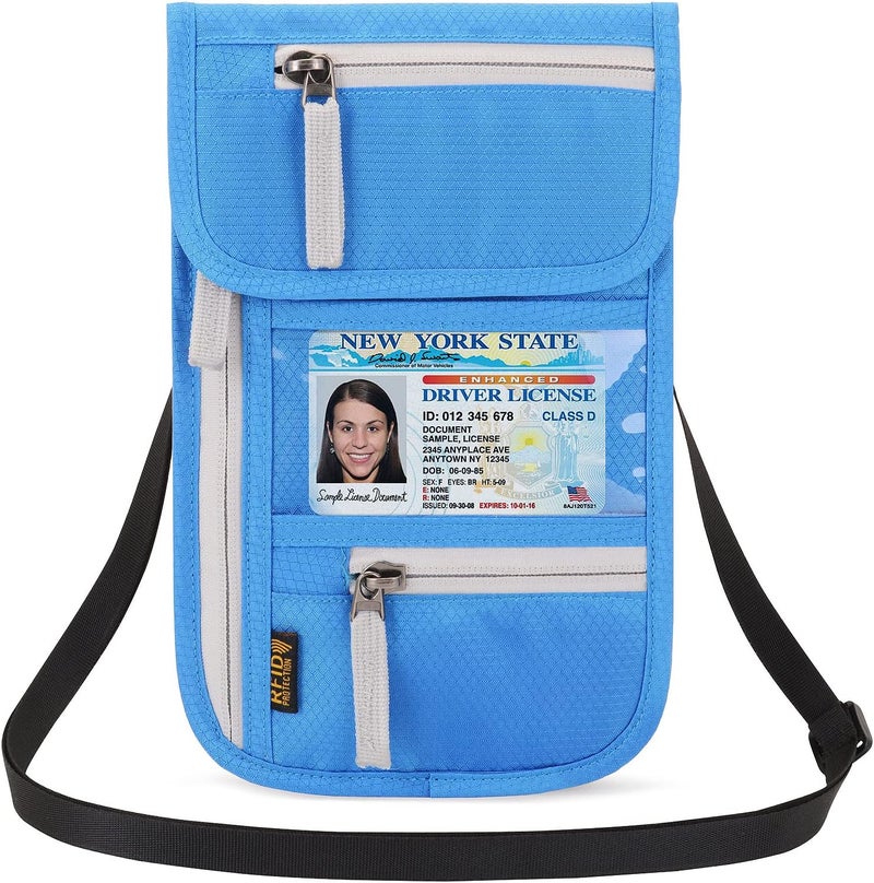Arouselove Neck Wallet Lightweight RFID Blocking Waterproof Travel Pouch for Women Men - Image 1